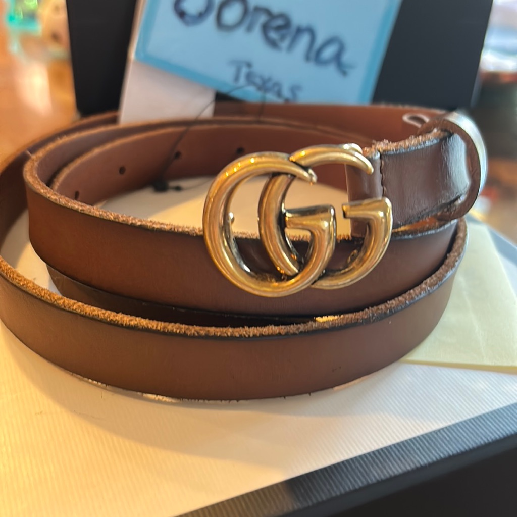 Gucci Thin Gg Leather Belts Size 110